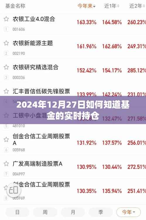 『2024年12月27日基金实时持仓查询指南』