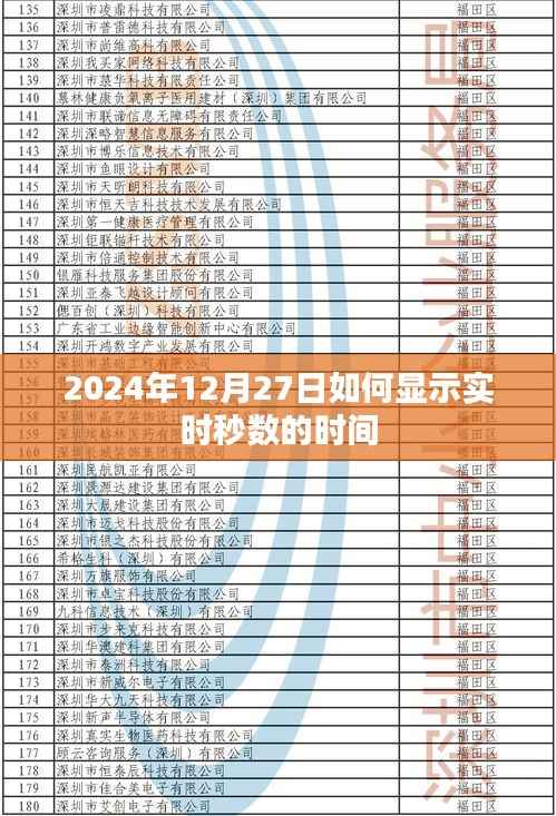 2024年12月27日实时秒数时间显示方法