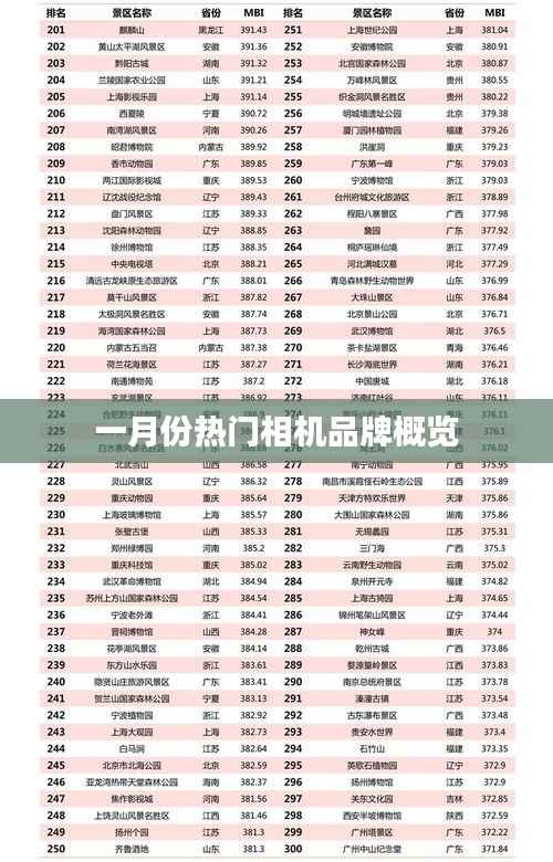 一月份热门相机品牌大盘点